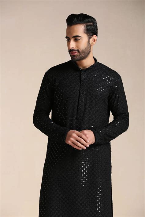 Black Chikankari Kurta